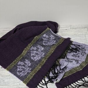 Calzeat Celtic Purple and Green Floral Scarf